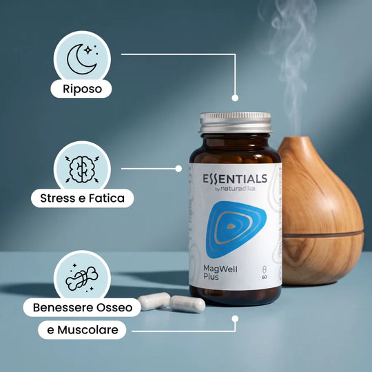Benefici di MagWell Plus: riposo, stress e fatica, benessere osseo e muscolare