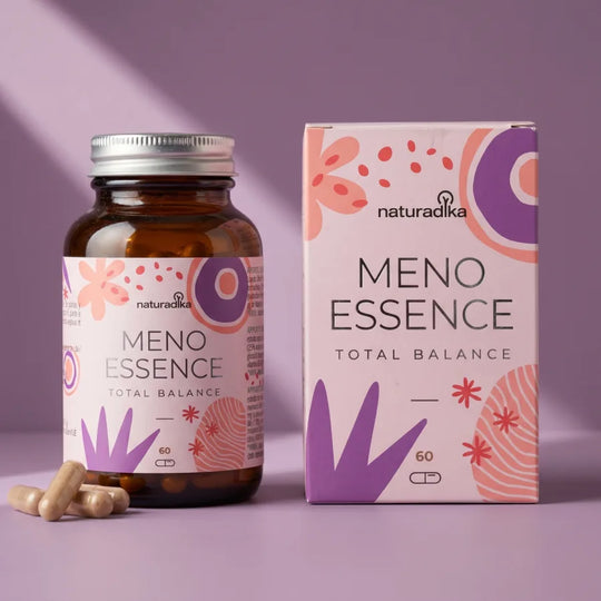 Meno Essence Total Balance Naturadika – integratore naturale per la menopausa, flacone da 60 capsule con astuccio