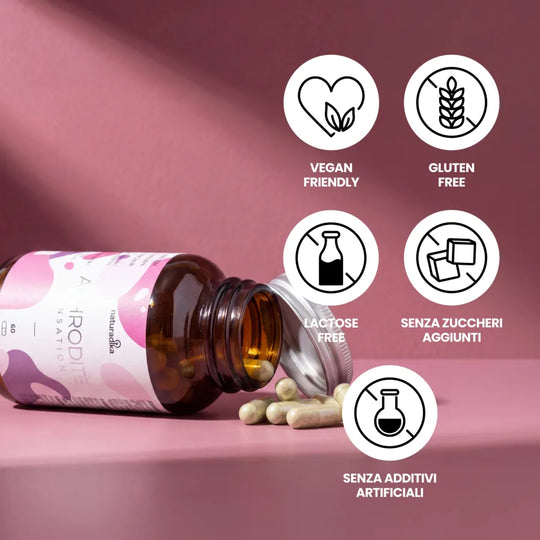 Aphrodite Sensation: vegan friendly, senza glutine, senza lattosio, senza zuccheri aggiunti e senza additivi artificiali