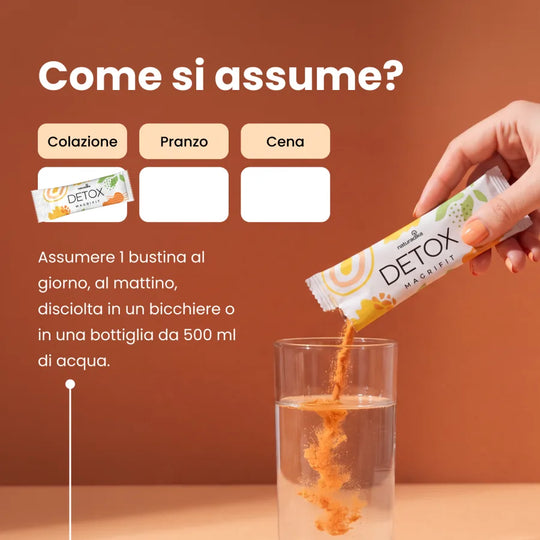 Come si assume Magrifit Detox: 1 bustina al giorno sciolta in acqua