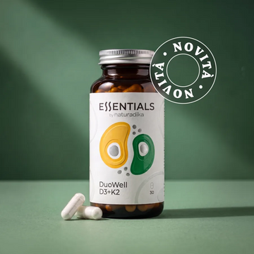 Flacone di DuoWell D3+K2 di Naturadika, vitamina D3 con vitamina K2 MenaQ7®, 30 capsule
