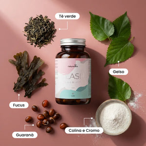 Ingredienti di Magrifit Flash: tè verde, gelso, fucus, guaranà, colina e cromo