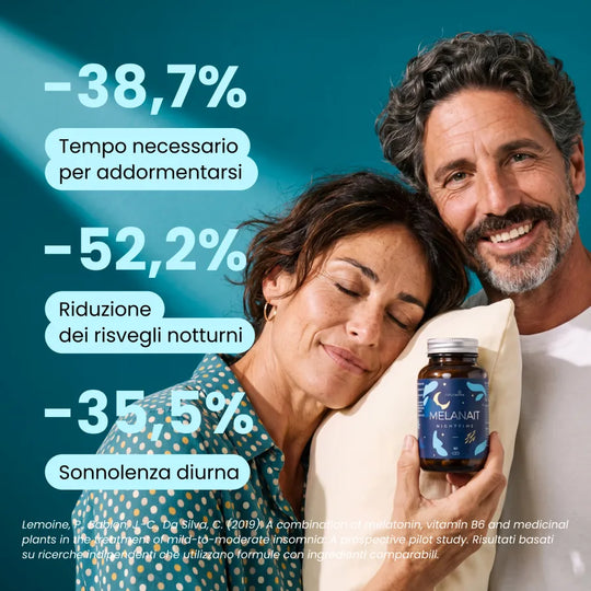Studio clinico: riduzione del tempo necessario per addormentarsi con melatonina, vitamina B6 e piante
