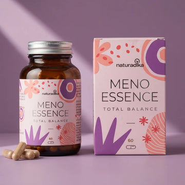 Meno Essence Total Balance Naturadika – integratore naturale per la menopausa, flacone da 60 capsule con astuccio