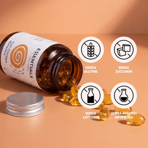 Full Omega Balance è senza glutine, senza zuccheri, senza lattosio e senza additivi artificiali