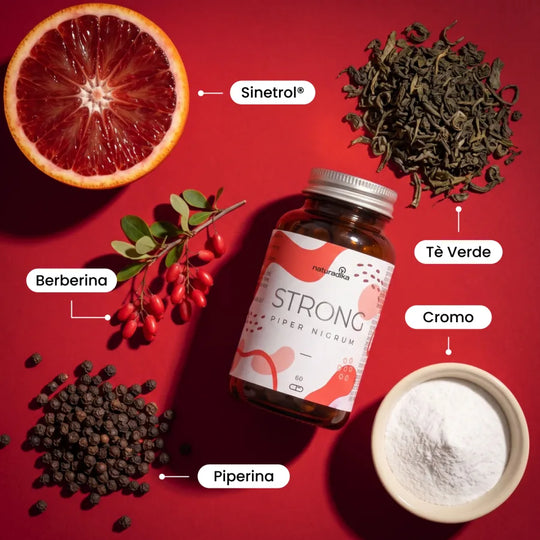 Sinetrol, berberina, tè verde, piperina e cromo in Piper Nigrum Strong