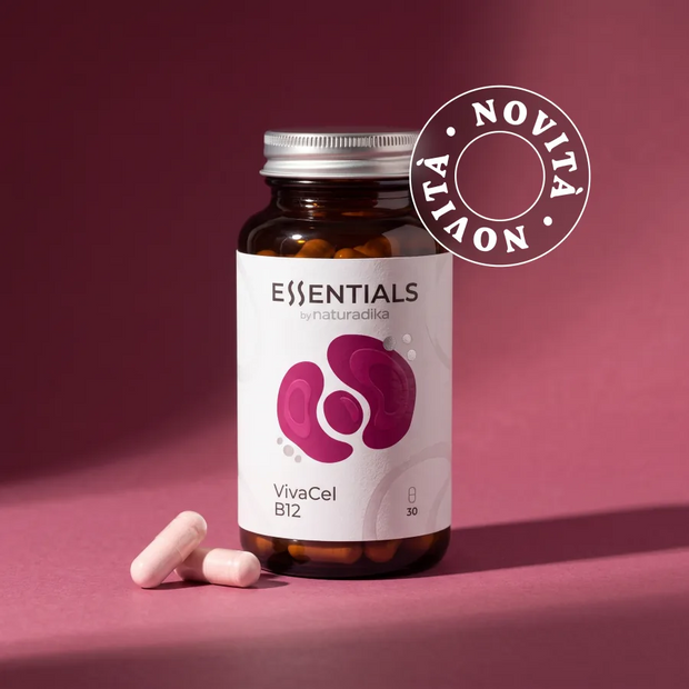 VivaCel B12 di Naturadika — flacone da 30 capsule di vitamina B12 con folato